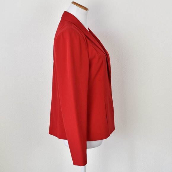 Calvin Klein Open Front Red Blazer Jacket - Picture 2 of 7